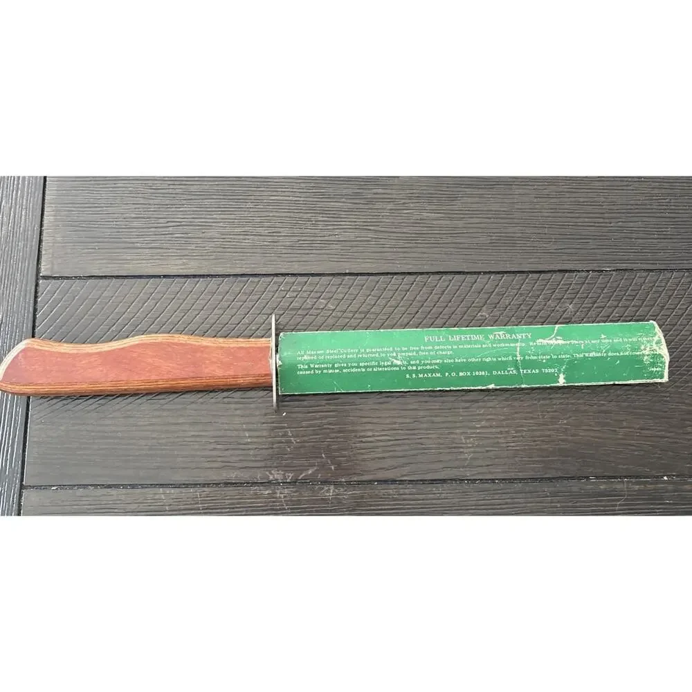 Vintage Maxam Steel Knife Sharpener Professional Wood Handle USA Texas Cutlery